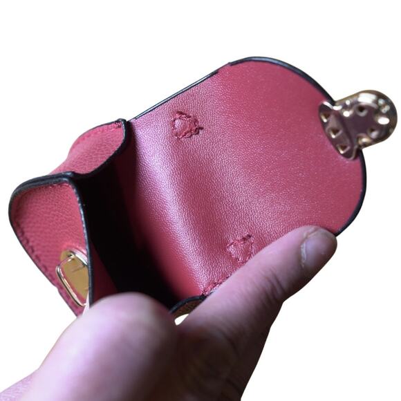 Bag Keychain Bag Charm Change Pouch Coin Purse Push Lock Clasp Red - Picture 5 of 7